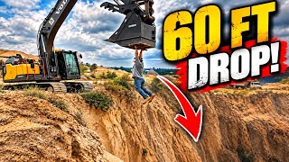 I HUNG 60 FEET OVER A CLIFF… FROM AN EXCAVATOR MAGNET!
