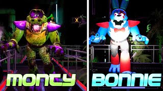 FNAF SECURITY BREACH Monty vs. Glamrock Bonnie Comparison 