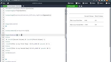 LaTeX in a Minute: Changing Table Column Widths