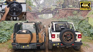 Land Rover Defender & Jeep Wrangler | Offroading | The Crew Motorfest | Thrustmaster T300RS gameplay