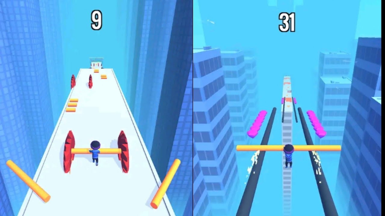 video games Roof Rails Level 19-24 gameplay walkthrough