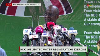 NDC on limited voter registration exercise || 9th May 2024