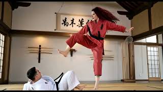The flying kick girl (old archive video)