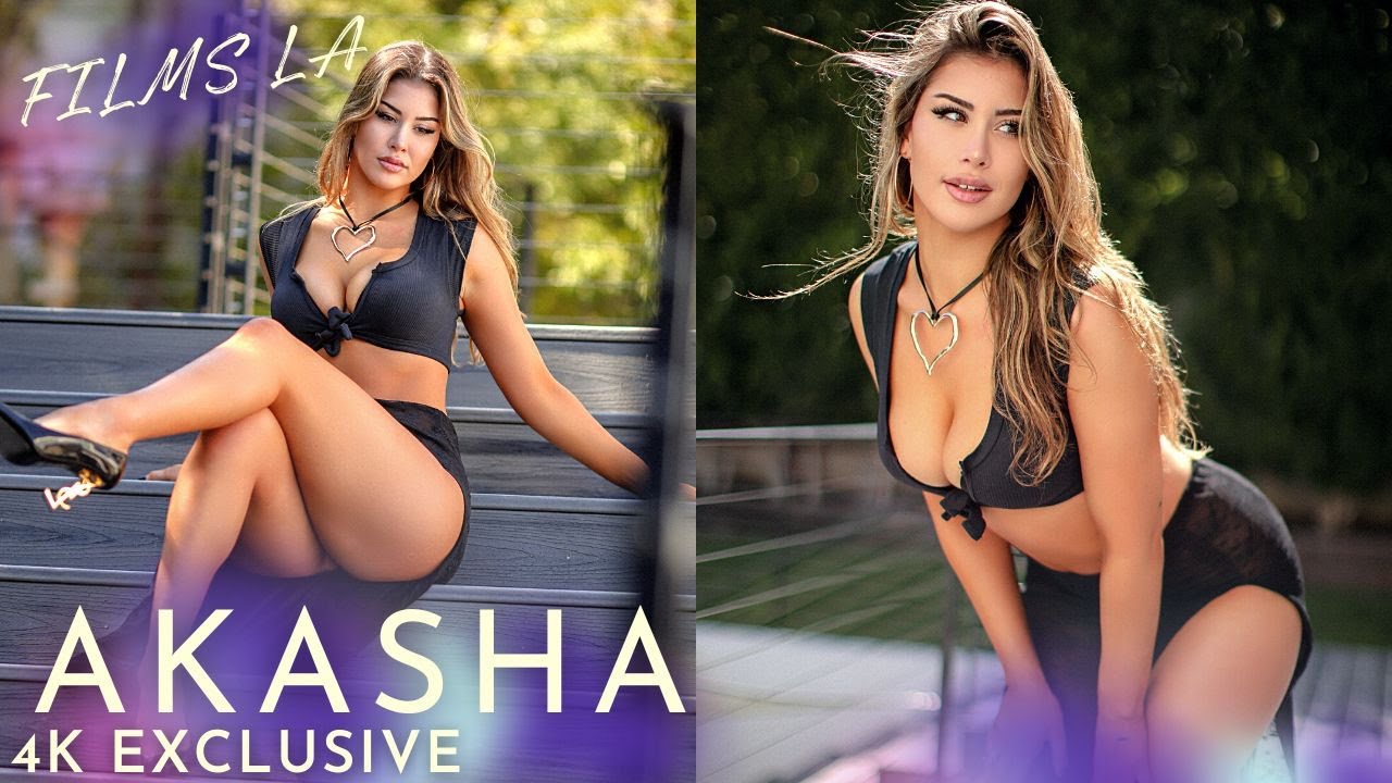 ⁣Swimsuit Model Akasha Puts on a Show in Black Bikini With Skirt