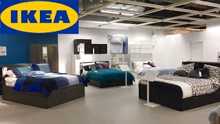 IKEA BEDS BEDROOM FURNITURE BED FRAMES DRESSERS HOME DECOR SHOP WITH ME SHOPPING STORE WALK THROUGH