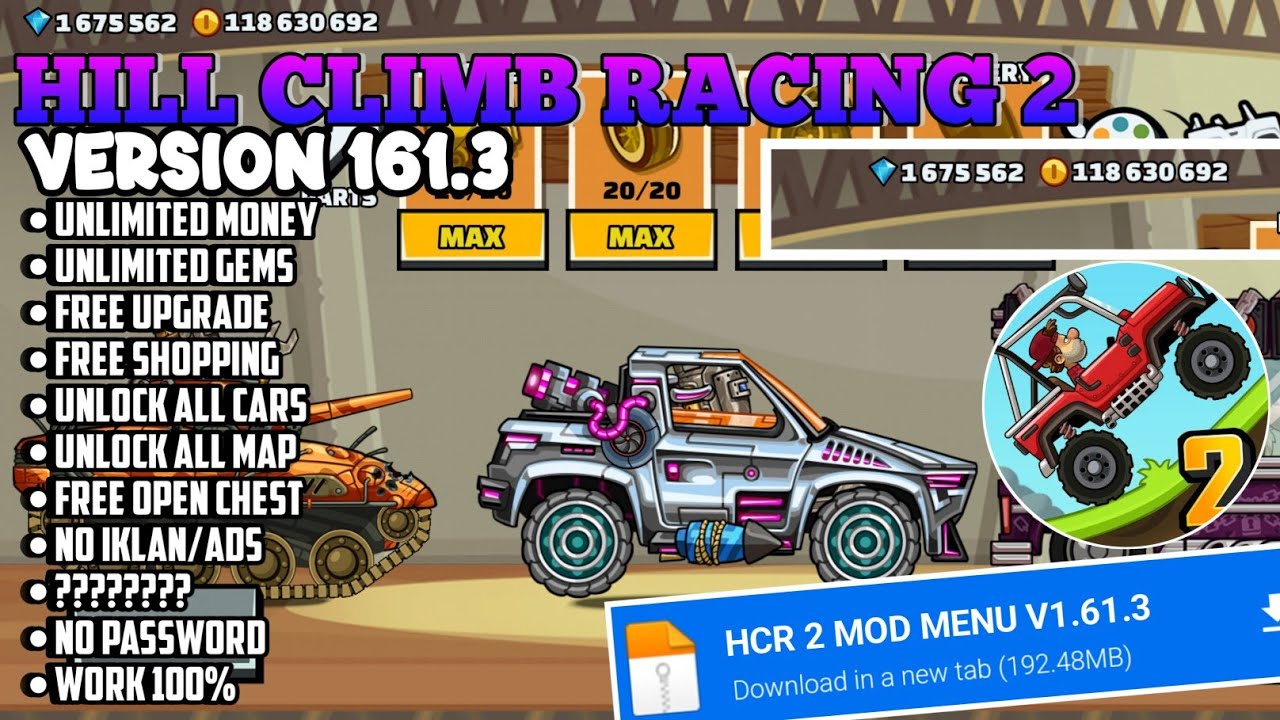 NEW UPDATE!! HILL CLIMB RACING 2 MOD APK V1.61.3 UNLIMITED