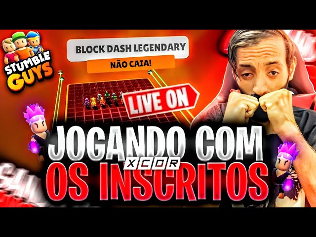 💫BLOCK DASH LENDÁRIO😅 STUMBLE GUYS AO VIVO 💫 JOGANDO COM INSCRITOS 💫 