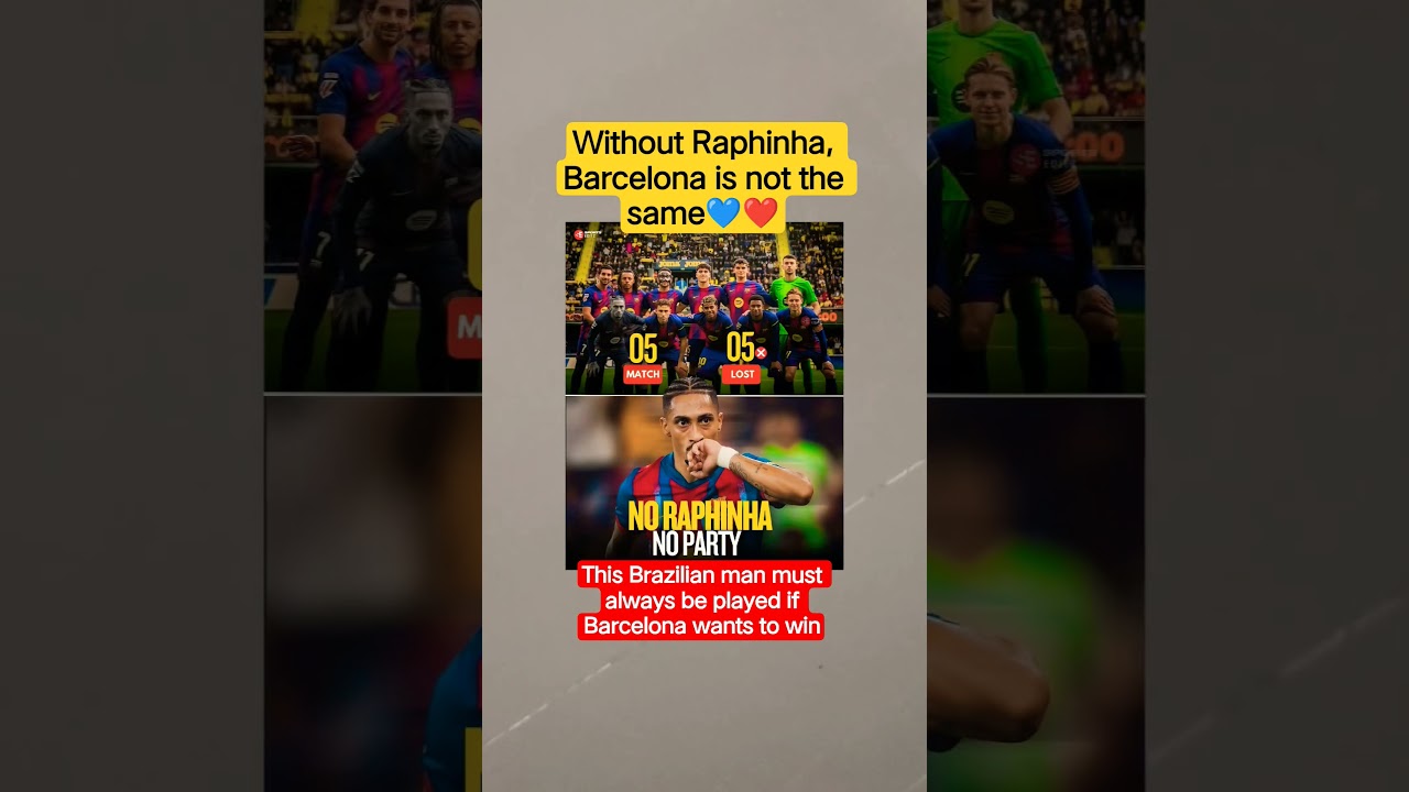 Without Raphinha,Barca is not the same.This Brazilian man must always beplayed if Barca wants to win