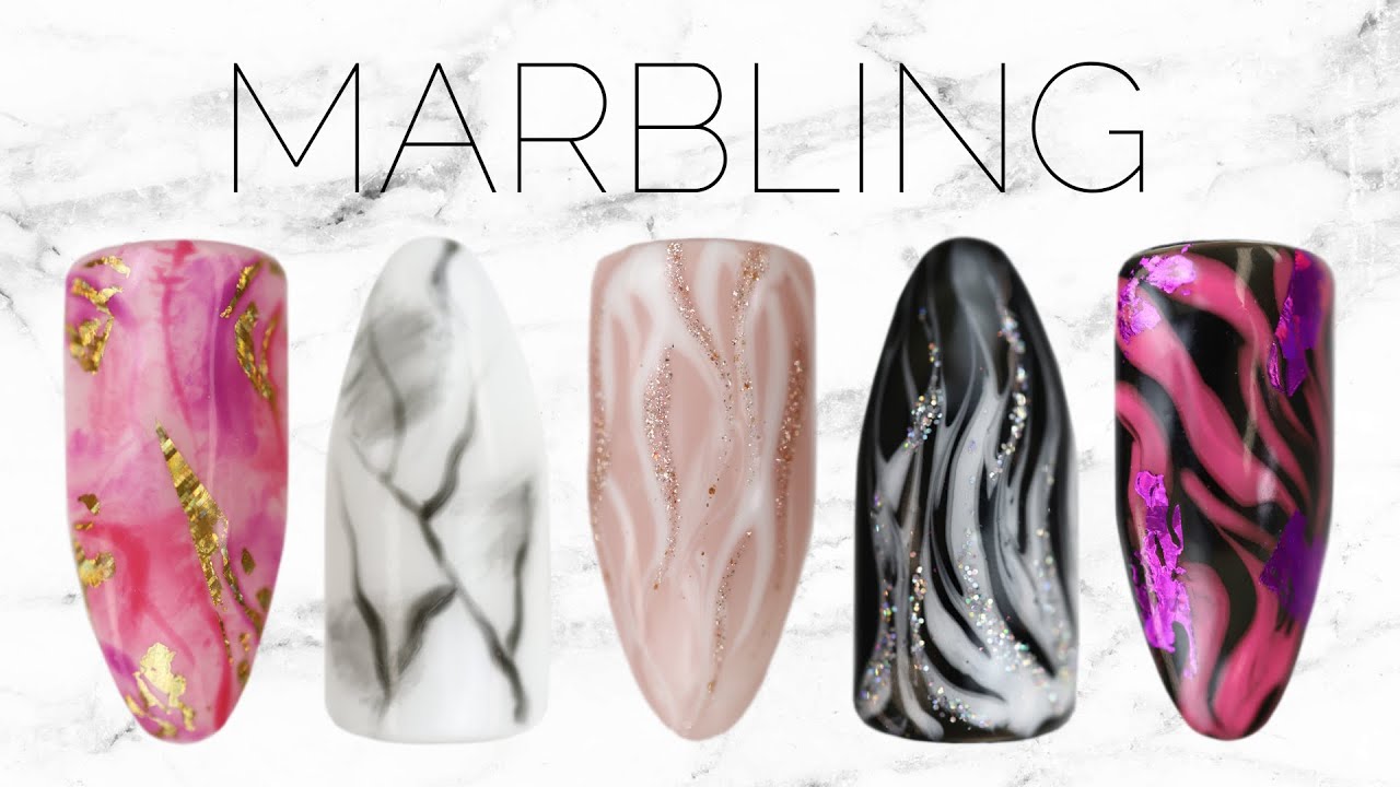 Marbling Designs Nail Art Ideas YouTube