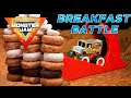 Can Monster Jam Trucks Jump A Donut Tower? / Trucks vs Food! | Spin Master Power Zone