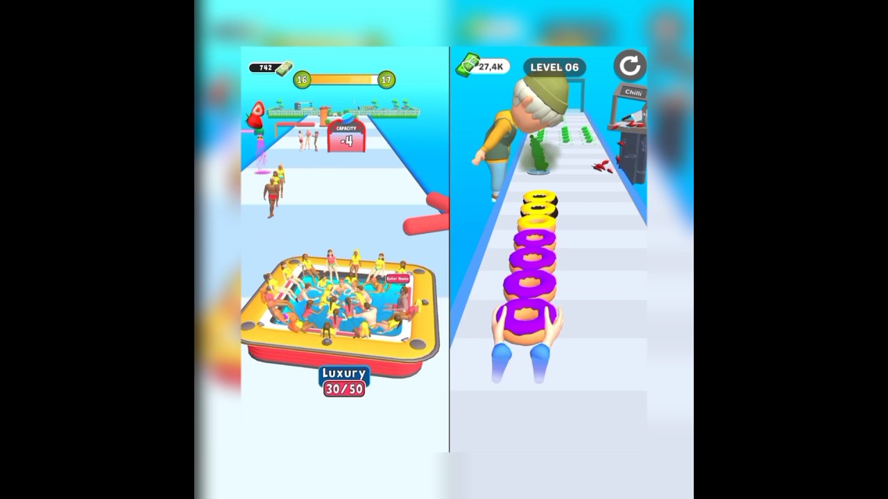 Hottub Run VS Donut Stack ! 