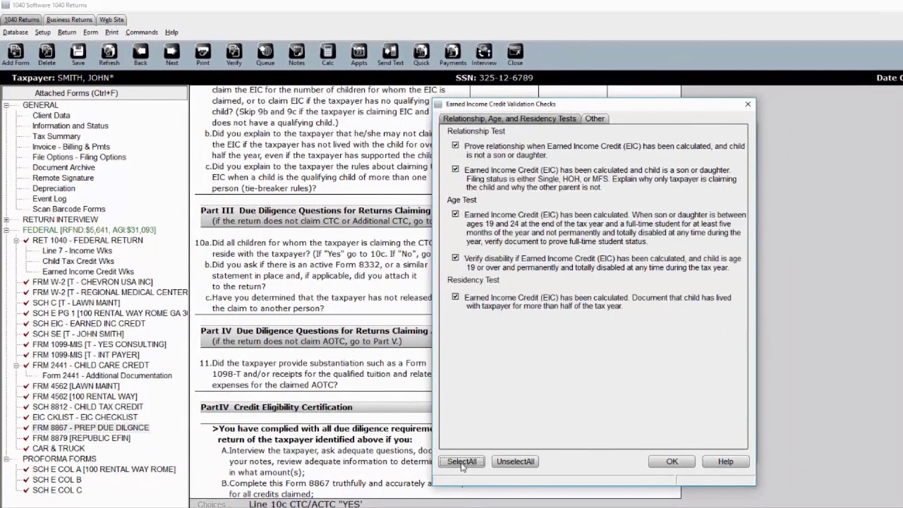 SimpleTAX 1040 and Due Diligence