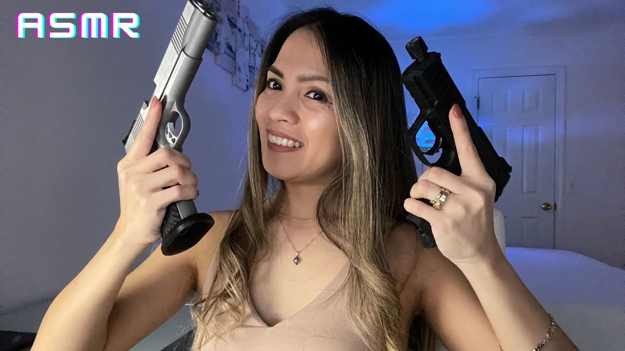 ASMR | GUN SOUNDS!!! for sleep and relaxation ( Mouth sounds ) ️ - YouTube