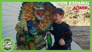 ¡La fiesta de Halloween de dinosaurios sale mal! | Videos de dinosaurios y juguetes para niños 🦖