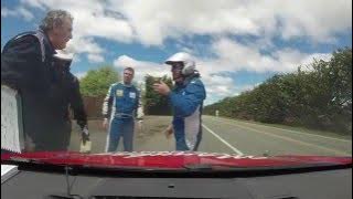 Targa New Zealand Crash 2014 (warning, offence language, road rage & thuggish behaviour)