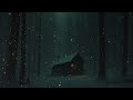 Ominous Cabin in Snowy Dark Forest 🌲 Eerie Winter Night Ambience with Howling Wind for Sleep & Study
