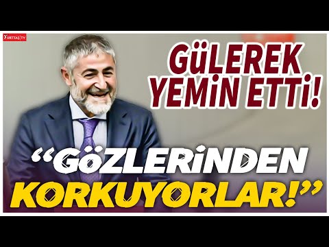 Nureddin Nebati TBMM'de gülerek yemin etti! \