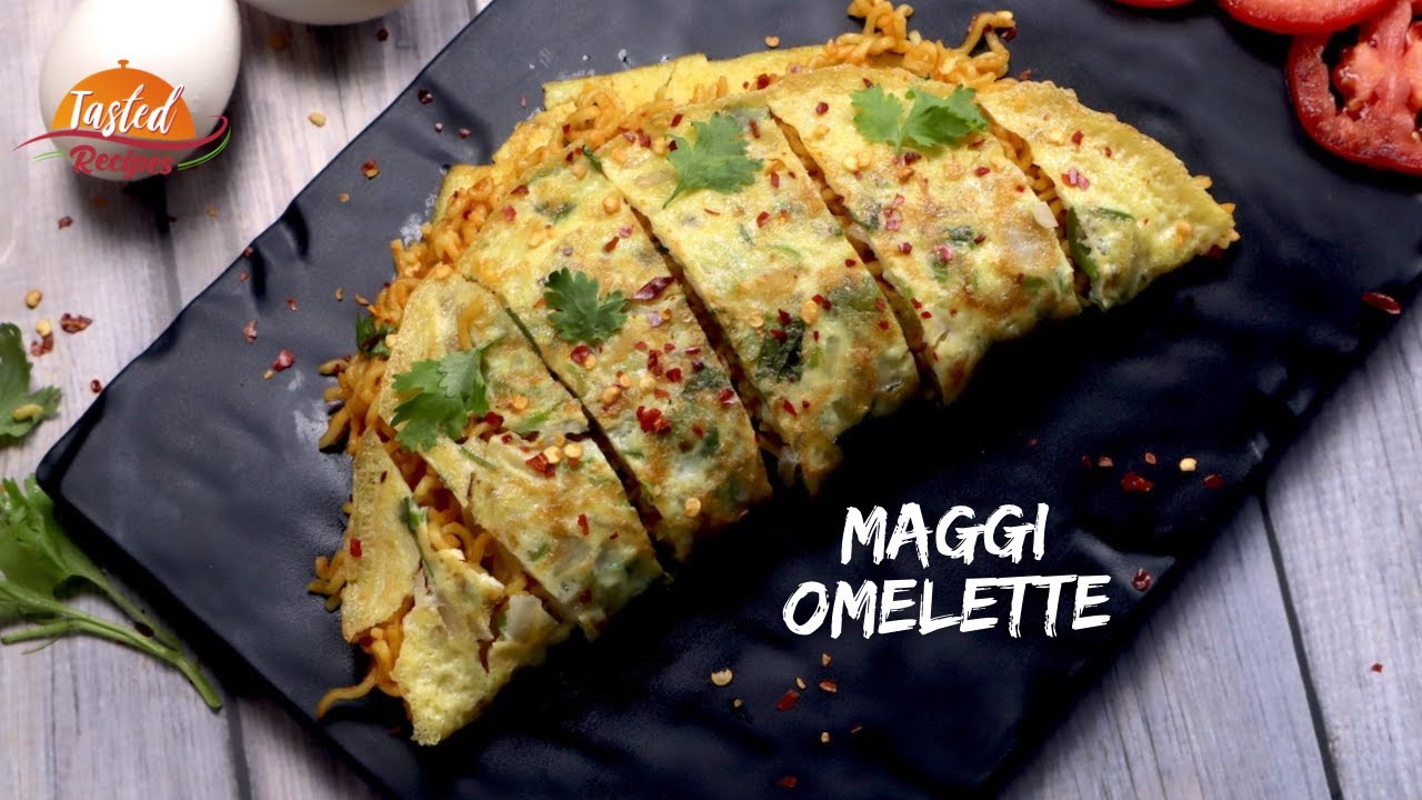 Maggi Egg Omelette Recipe | Noodles Omelette Recipe by TastedRecipes | Tasted Recipes