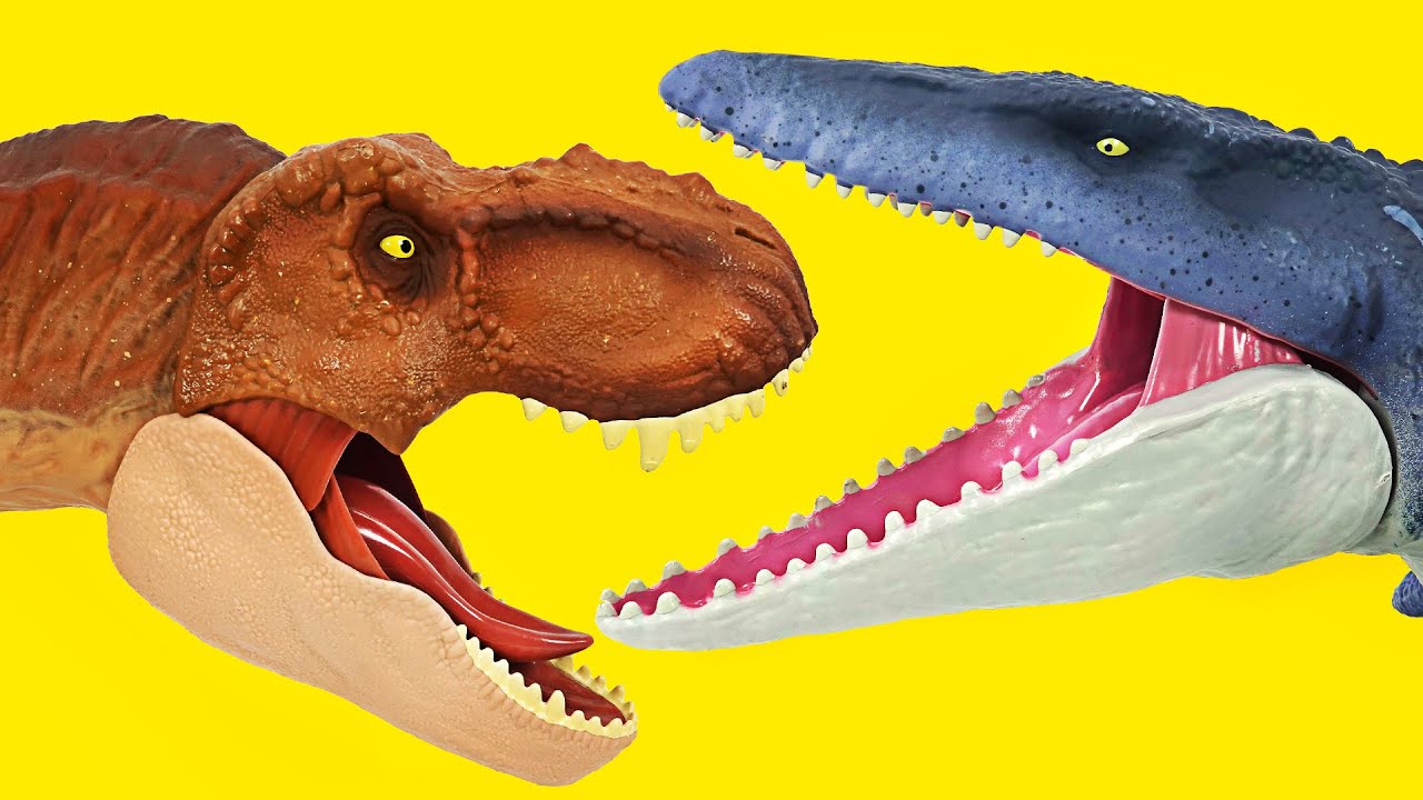 Jurassic World dinosaurs Mosasaurus VS Super Colossal Jurassic World dinosaurs Mosasaurus VS Super Colossal