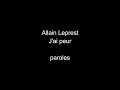 Allain Leprest-J&#39;ai peur-paroles
