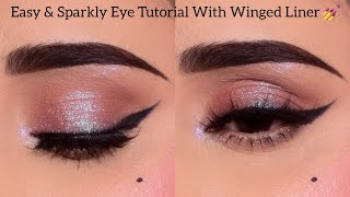 Easy Party Eye Makeup Tutorial with Winged Liner \/ Perfect Party Makeup Tutorial