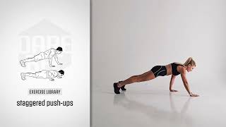 Exercise Library: Staggered Push-Ups