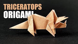 EASY Origami Triceratops (Dinosaur) / [Tutorial]
