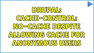 Drupal: Cache-Control: no-cache despite allowing cache for anonymous users