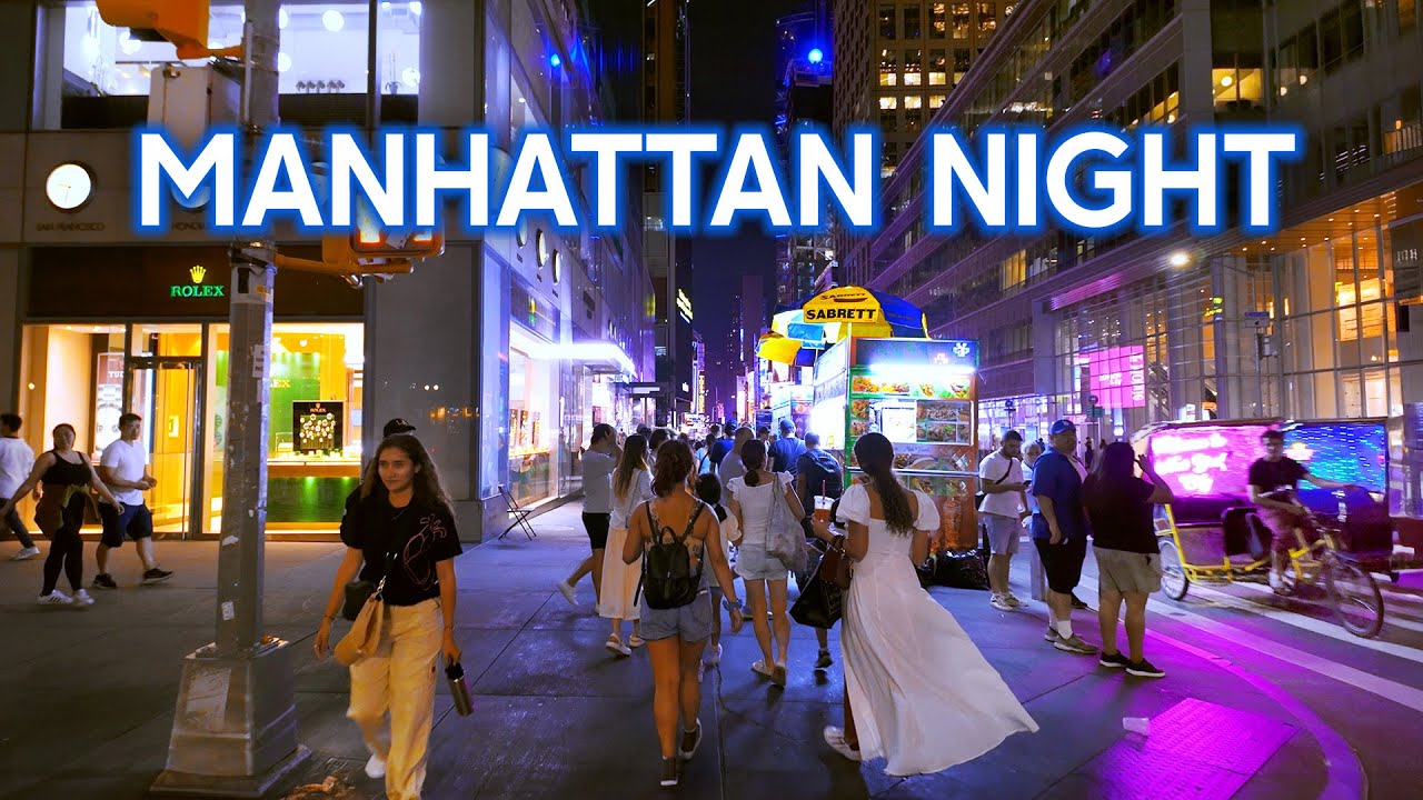 New York, Amerika Serikat | manhattan | Jelajah Kota Malam 4K