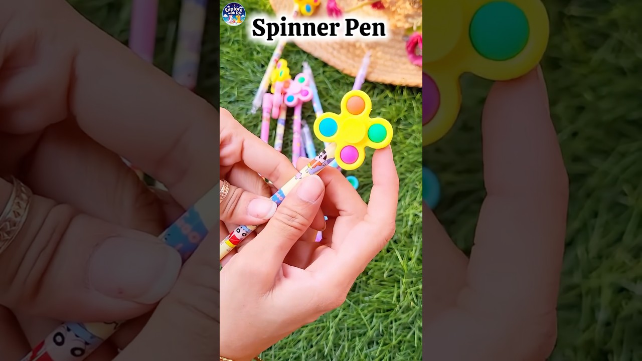 🌈😍Spinner pen with Pop it game💕cute pen Collection, cute stationery, aesthetic Stationery