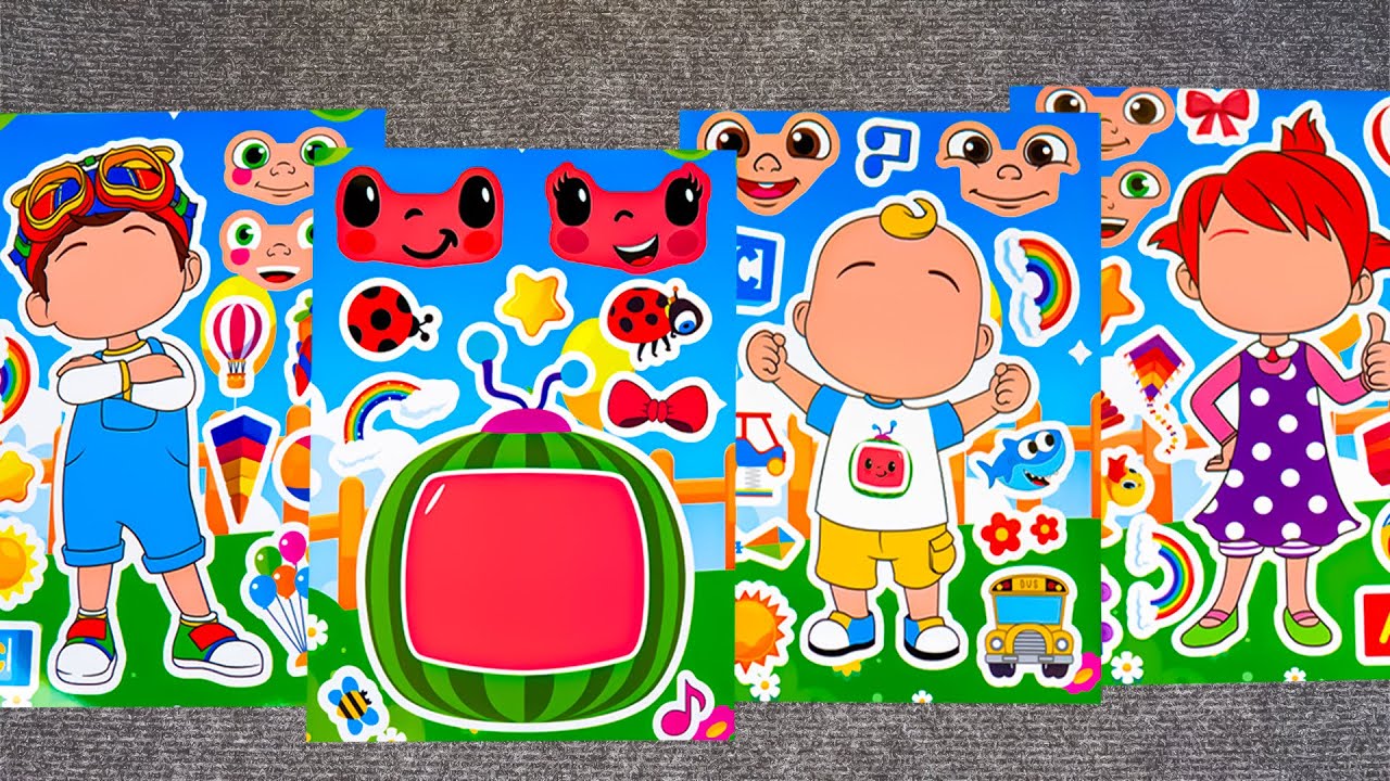 [🍒Paper diy🍒] Easy CoComelon Sticker Book DIY with Baby JJ, Cody & TomTom | ASMR Paper Craft