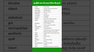 English and Sinhala Words with Deep Meaning! 📖📖📖  #Shorts