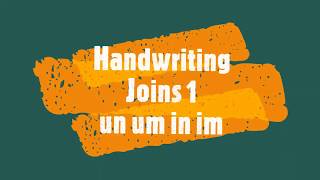 Handwriting Lessons - Joins 1