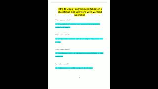 Intro to Java Programming Chapter 5 Questions and Answers with Verified Solutions916