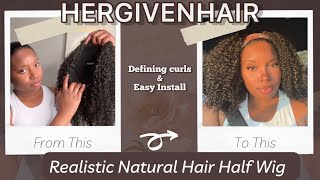 NEW!! Natural Hair Half Wig | FAKE IT TILL YOU GROW IT | ft. HerGivenHair