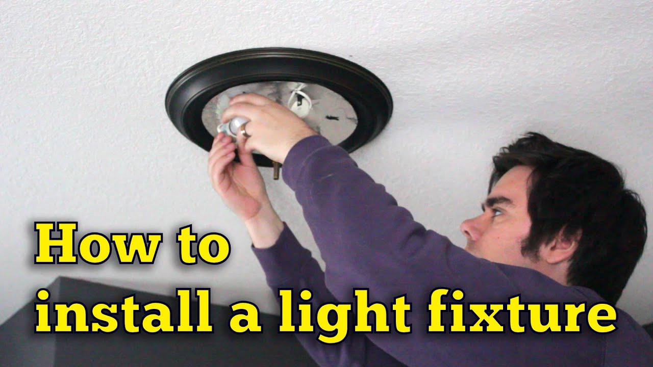 Install Light How to replace and install a light fixture - YouTube