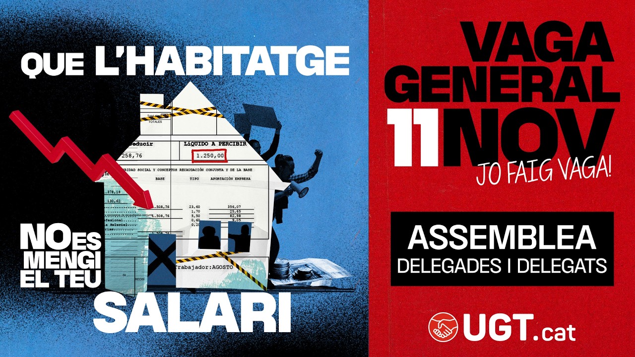 Assemblea de delegades i delegats de la UGT de Catalunya amb motiu de la vaga del 11 de novembre.