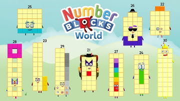 Numberblocks World #3 - Meet Numberblocks 21-30 and Learn How to Trace Their Numerals | BlueZoo Game
