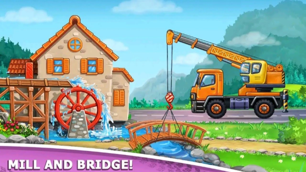 Trucks for kids build a house building game where toddlers learndifferent types of trucks YouTube