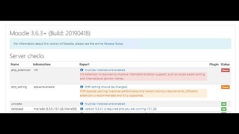 Intl extension is required to improve internationalization support | Moodle