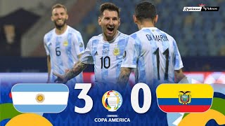 Argentina 3 x 0 Ecuador ● 2021 Copa América Extended Goals &amp; Highlights HD