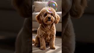Dog tries to catch a bubble π«§