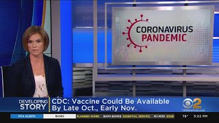 CDC: Coronavirus Vaccine Could Be Available By Late October, Early November