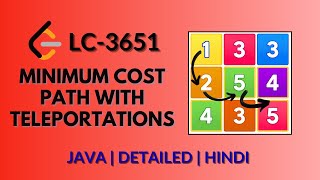 Minimum Cost Path with Teleportations | Leetcode 3651 | Java-Hindi