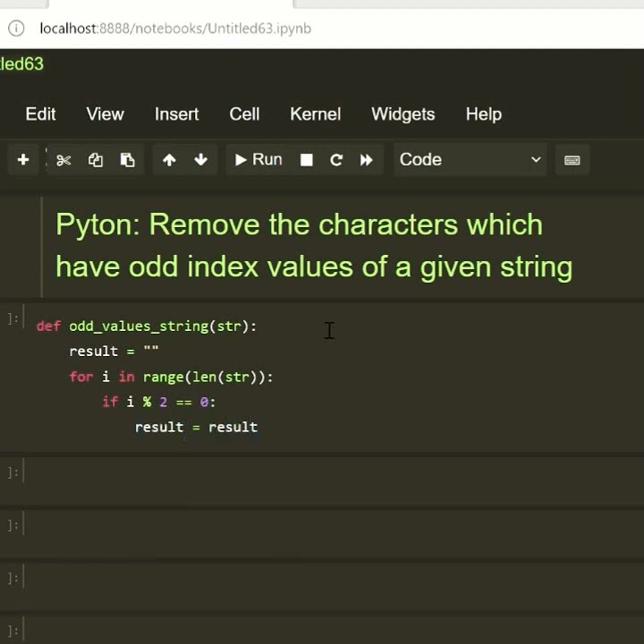 #Python Remove the characters which have odd index values of a giben ...