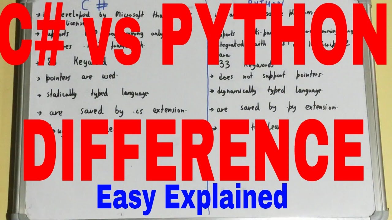 C# vs Python|Difference between c# and python|Python and c# comparison ...