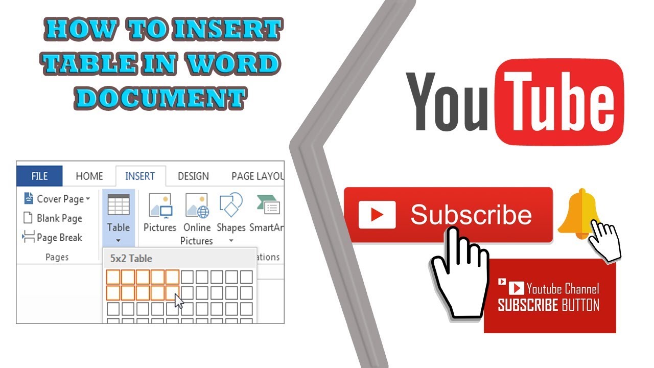 INSERT TABLES IN WORD DOCUMENT - YouTube