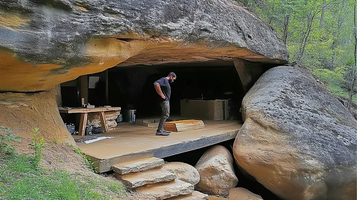 Man Builds Hidden UNDER-ROCK Home in the Jungle | Start to Finish by @BushcraftIdeas-e9q
