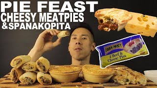 Mukbang Pie Feast-Cheesy Meatpies And Spanakopitaspinach Pie