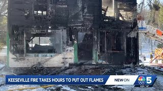 Crews battle fire at home in Keeseville, New York, no injuries reported